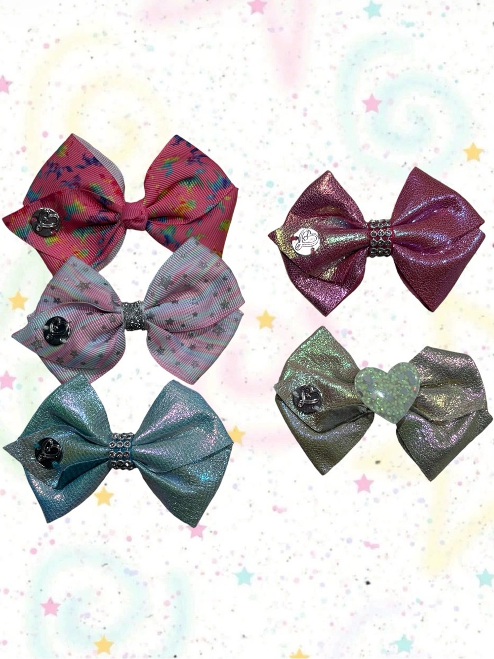 Kids Shimmery Hair Bow clips